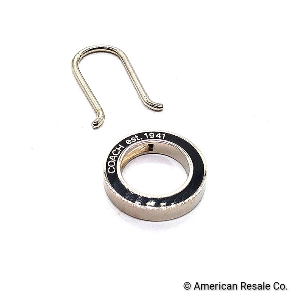 JUST IN! COACH Vintage Black Enamel Pinch Lock Locket Keychain FOB purse charm - Picture 4 of 7
